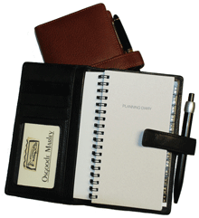British Tan & Black Top Grain Pocket Planner System